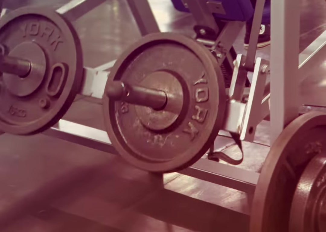 York weight plates loaded on a plate-loaded machine